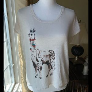 Hi-Line 100% Linen Llama Tee